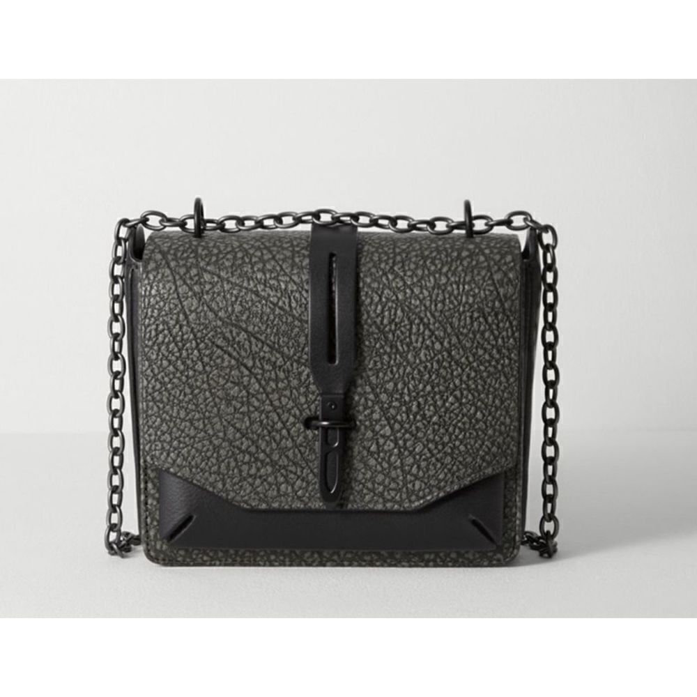 Rag & Bone Enfield Chain Crossbody Bag | Black Leather | Silver Hardware